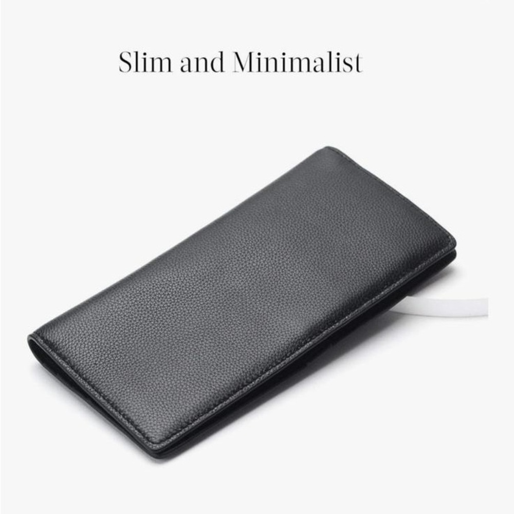 NWOT Bveyzi Ultra Slim Thin Leather RFID Blocking Credit Card Holder Bifold Blak - Picture 6 of 11